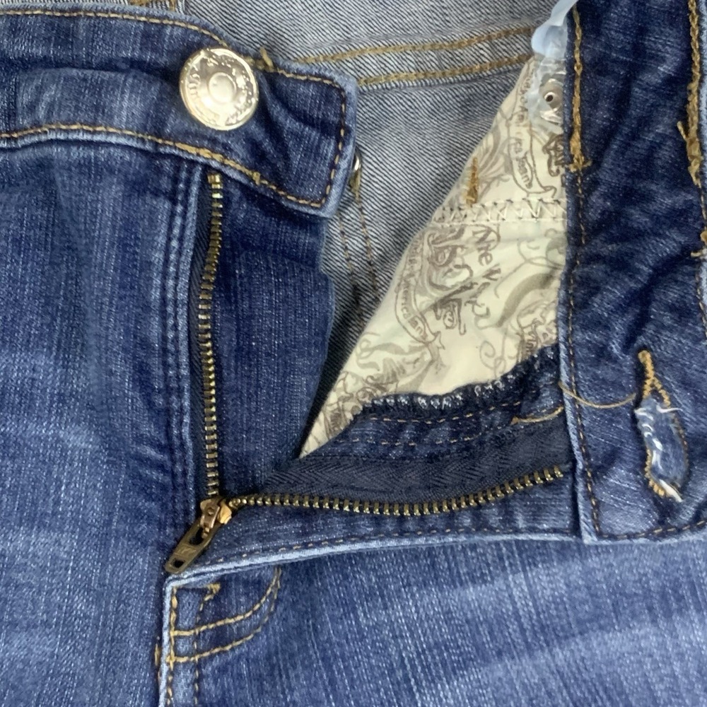 Nine West Vintage America Boho Bootcut Jeans 12/31 Blue Stretch Casual Whiskered - Picture 4 of 14